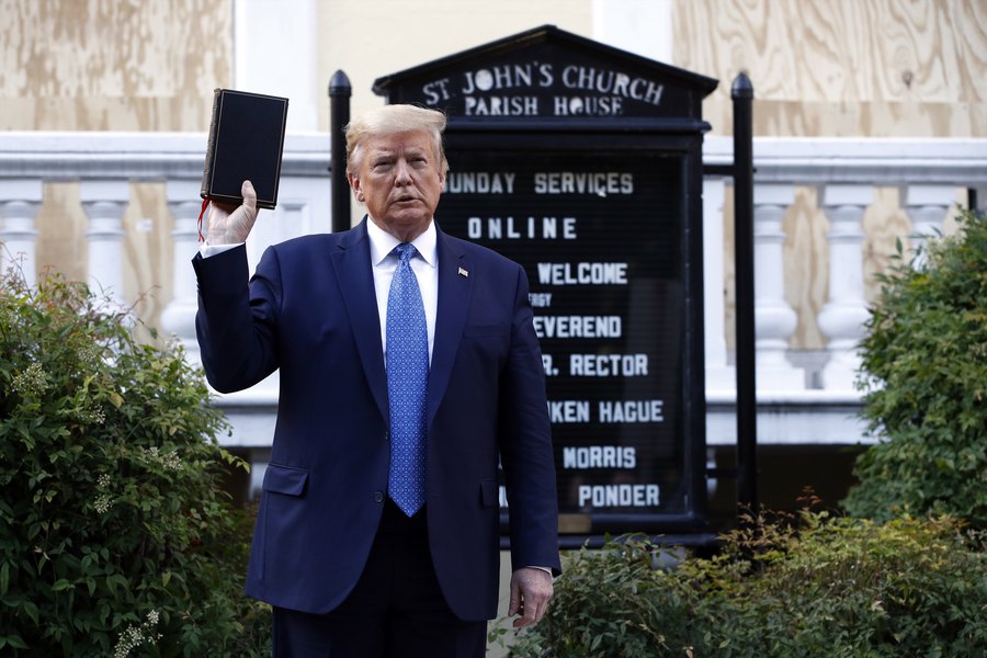 Trump outside the Church of John the Revelator